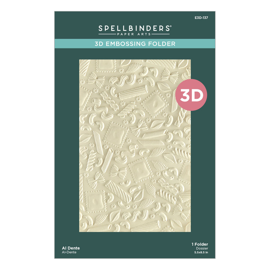 Spellbinders - Al Dente 3D Embossing Folder from the Buon Appetito Collection