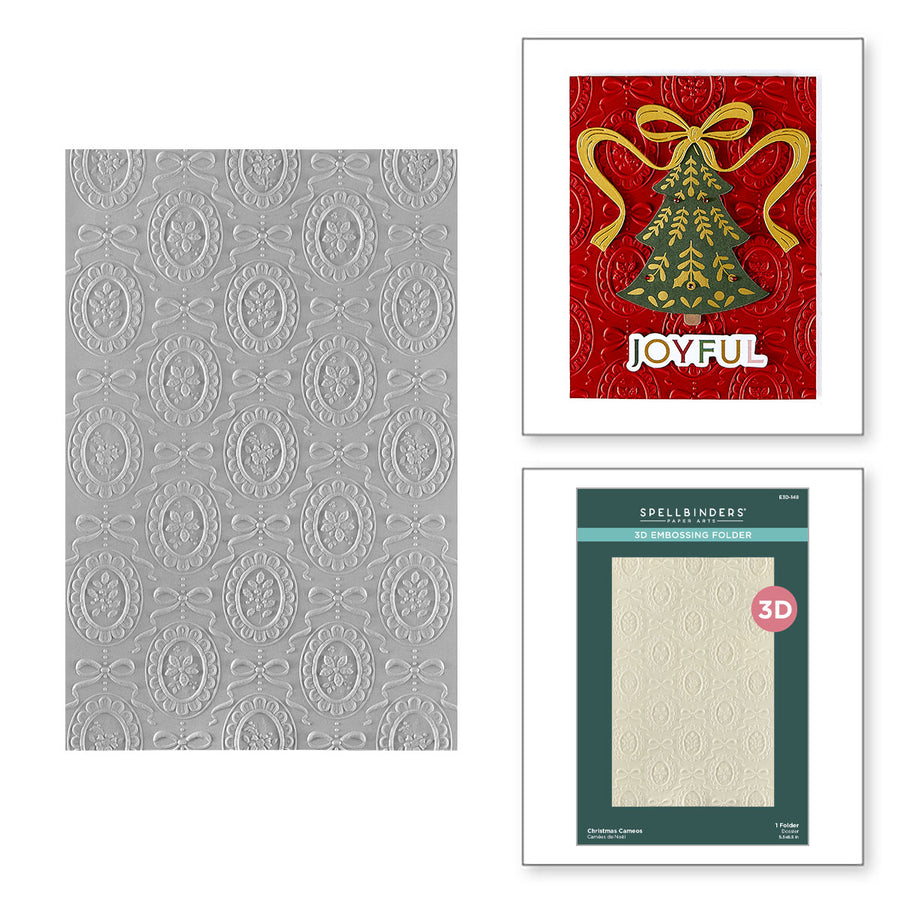 Spellbinders - Christmas Cameos 3D Embossing Folder from the Merry Moments Collection
