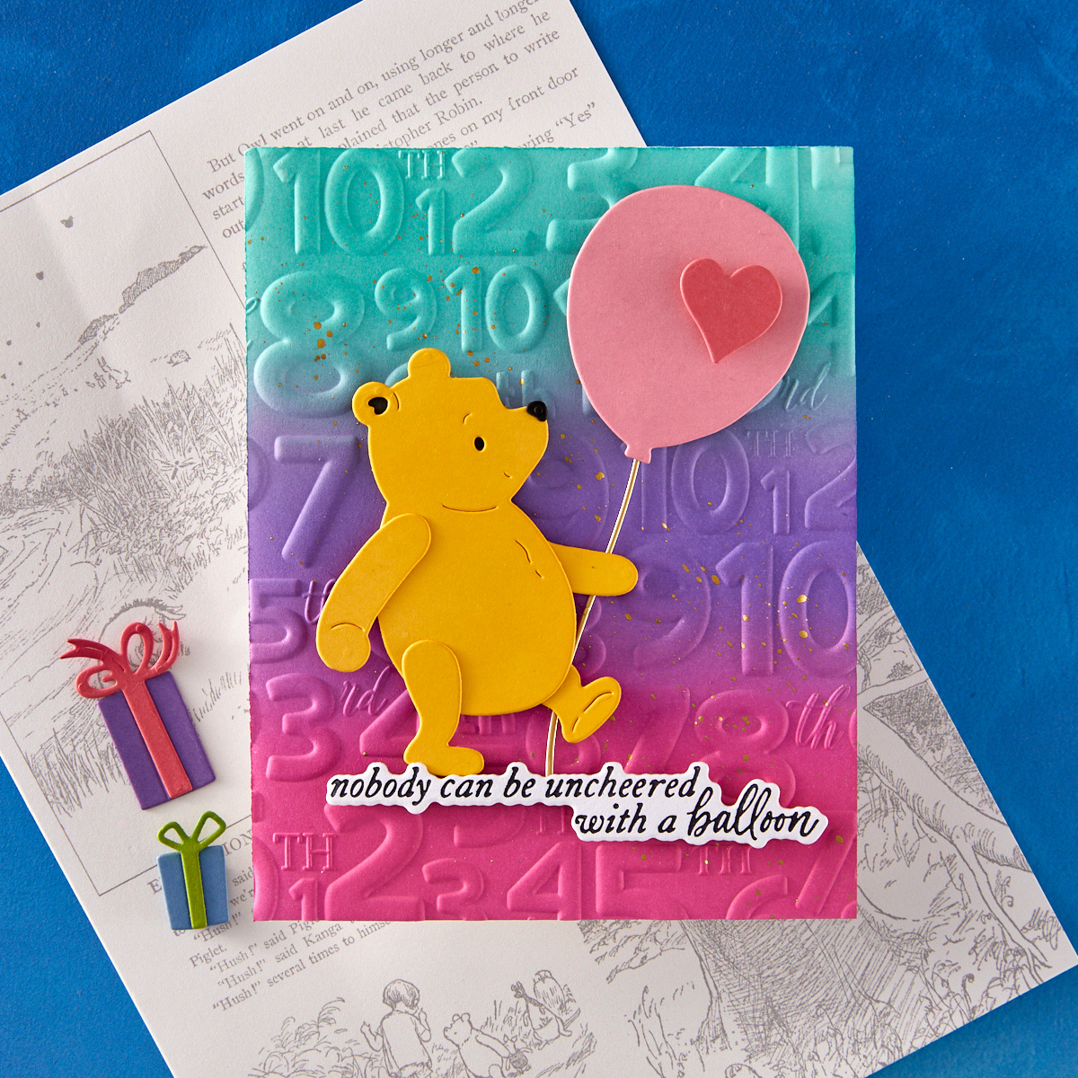 Spellbinders - Classic Pooh Birthday Numbers 3D Embossing Folder from the Say Cheese Classic Pooh Birthday Collection