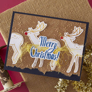 Spellbinders - Stars and Fronds Frame 3D Embossing Folder from the Starry Holiday Collection by Dina Wakley