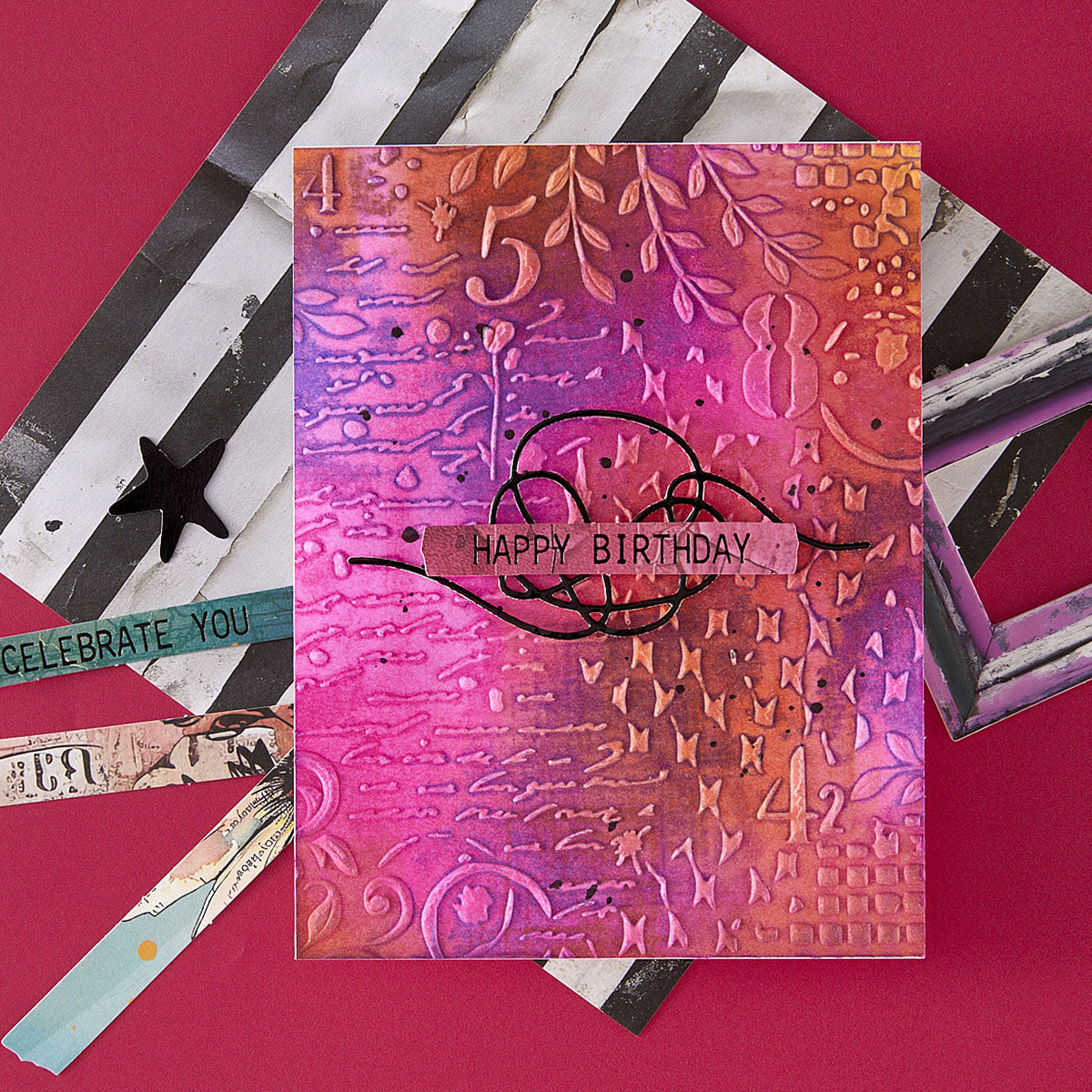 Spellbinders - Distress Mix 3D Embossing Folder from the Beautifully Imperfect Collection