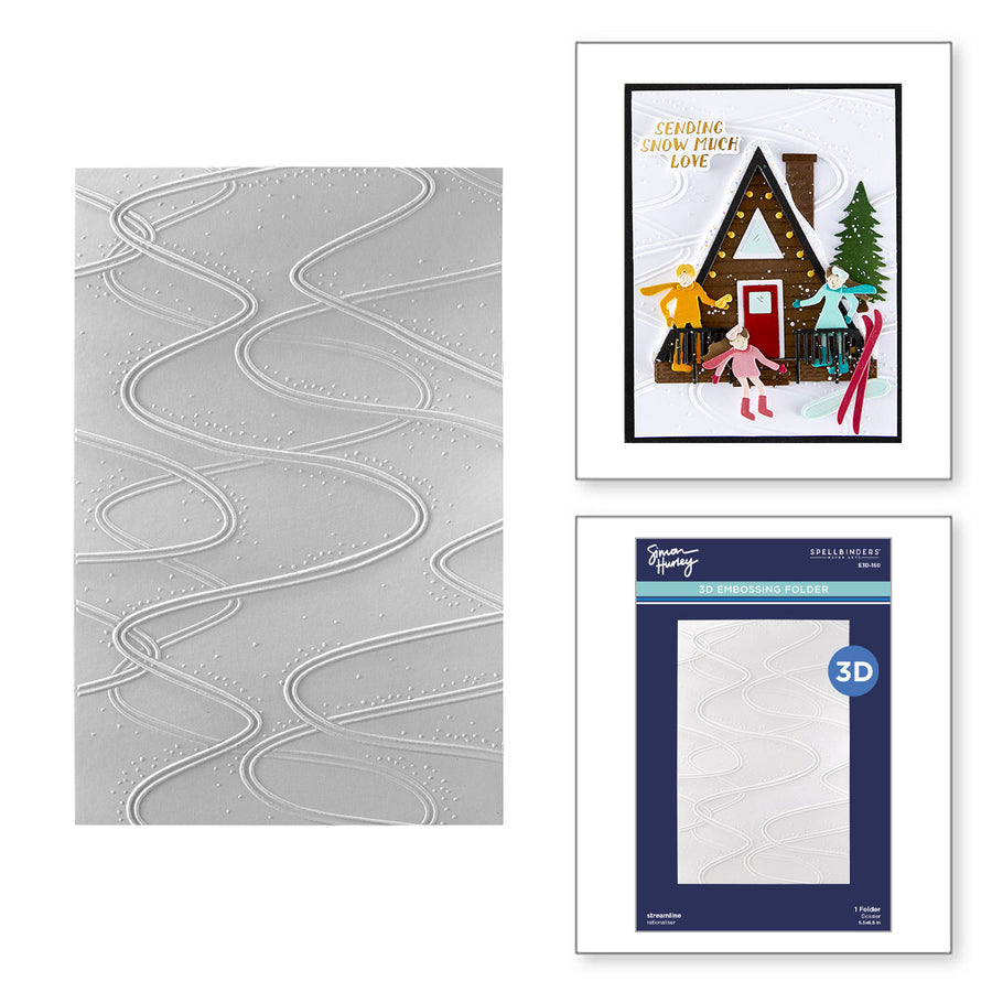 Spellbinders - Streamline 3D Embossing Folder from the Ski-son's Greetings Collection by Simon Hurley