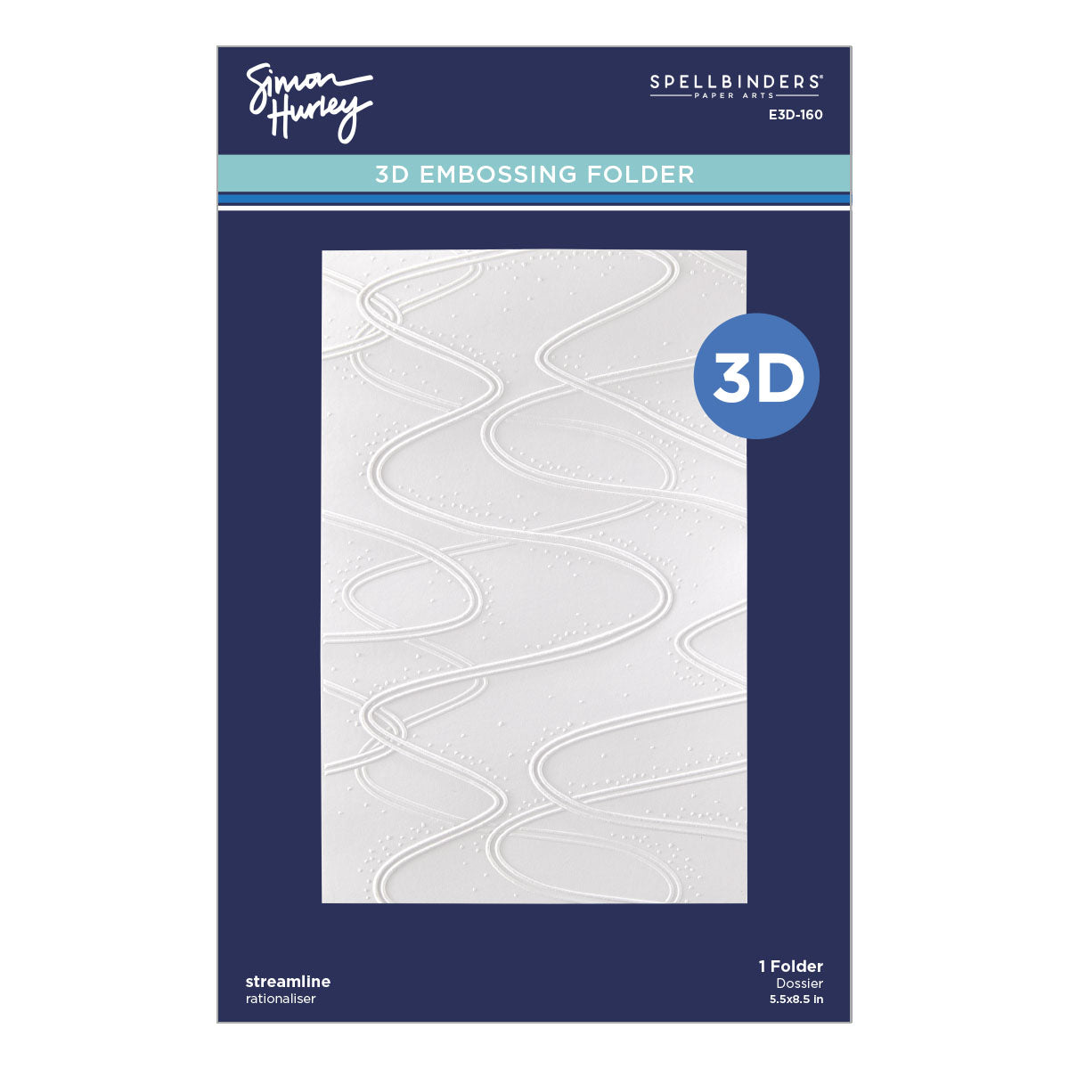 Spellbinders - Streamline 3D Embossing Folder from the Ski-son's Greetings Collection by Simon Hurley