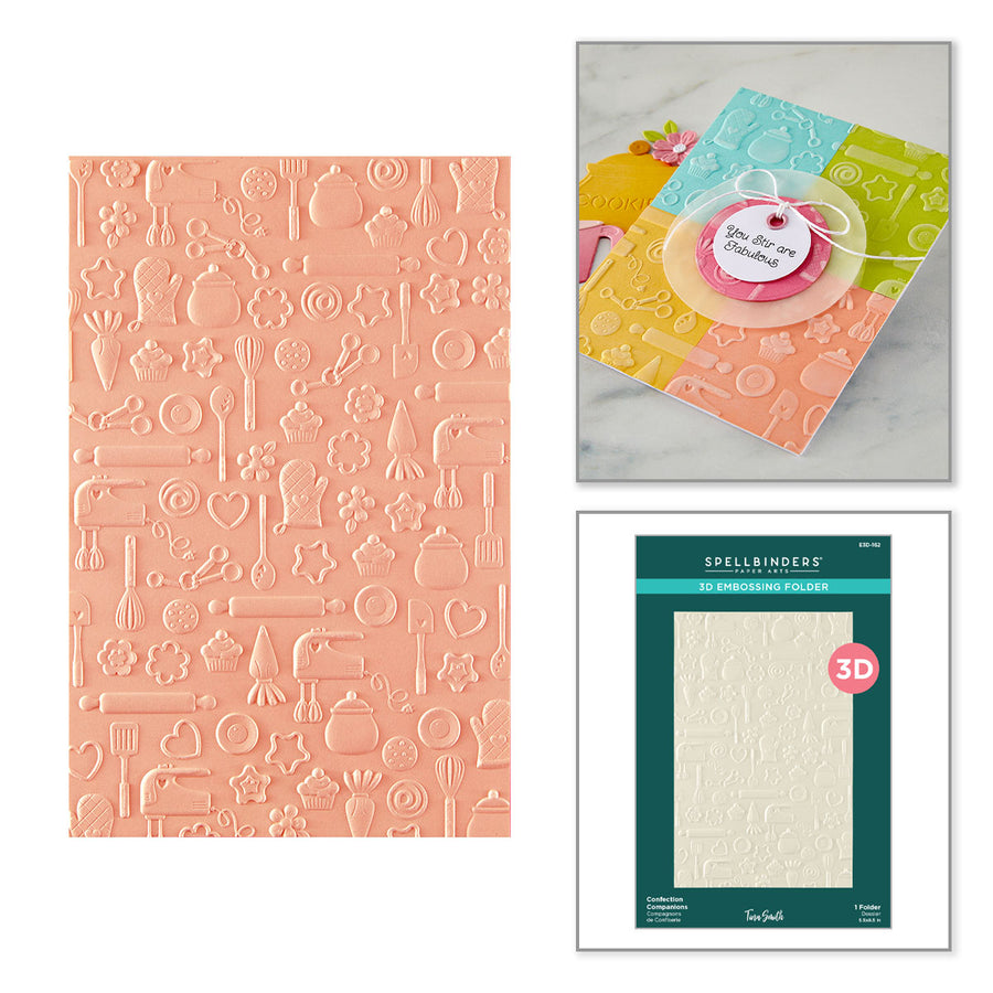 Spellbinders - Confection Companions 3D Embossing Folder by Tina Smith