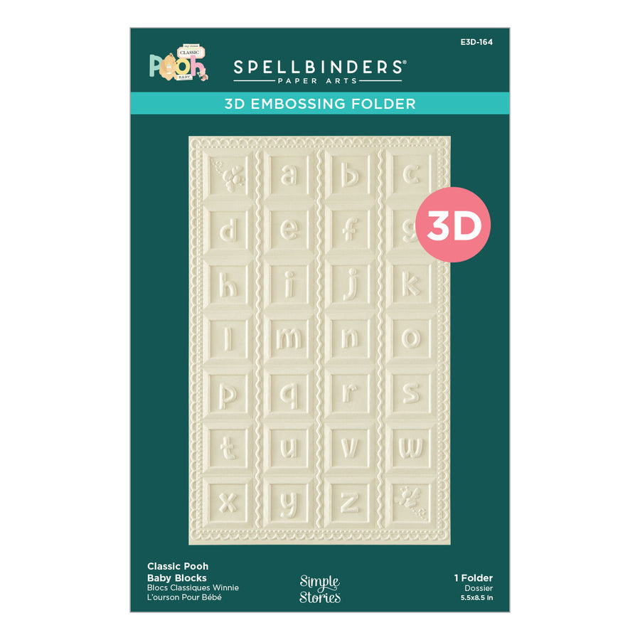 Spellbinders - Classic Pooh Baby Blocks 3D Embossing Folder with Simple Stories