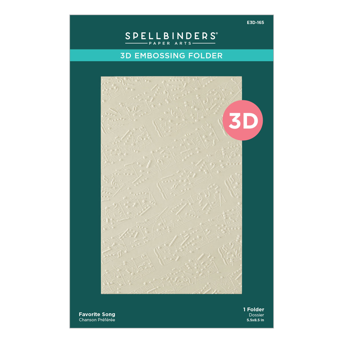 Spellbinders - Favorite Song 3D Embossing Folder