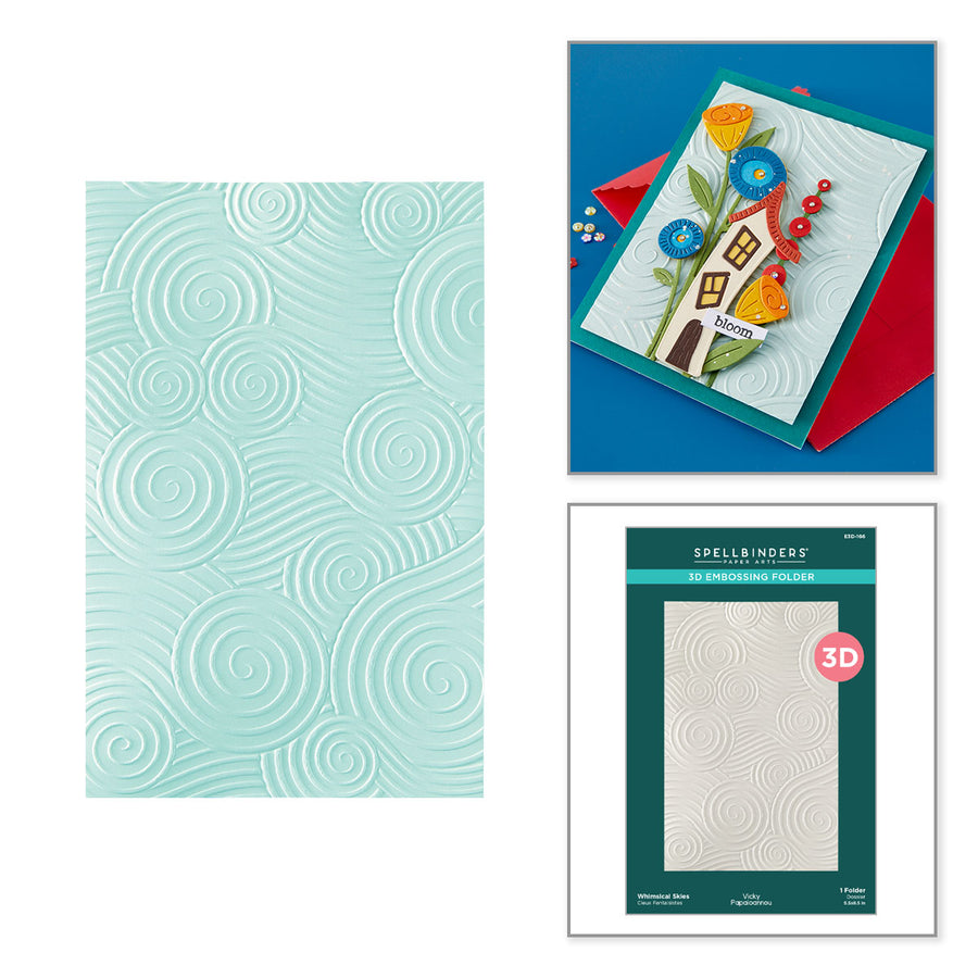 Spellbinders - Whimsical Skies 3D Embossing Folder by Vicky Papaioannou