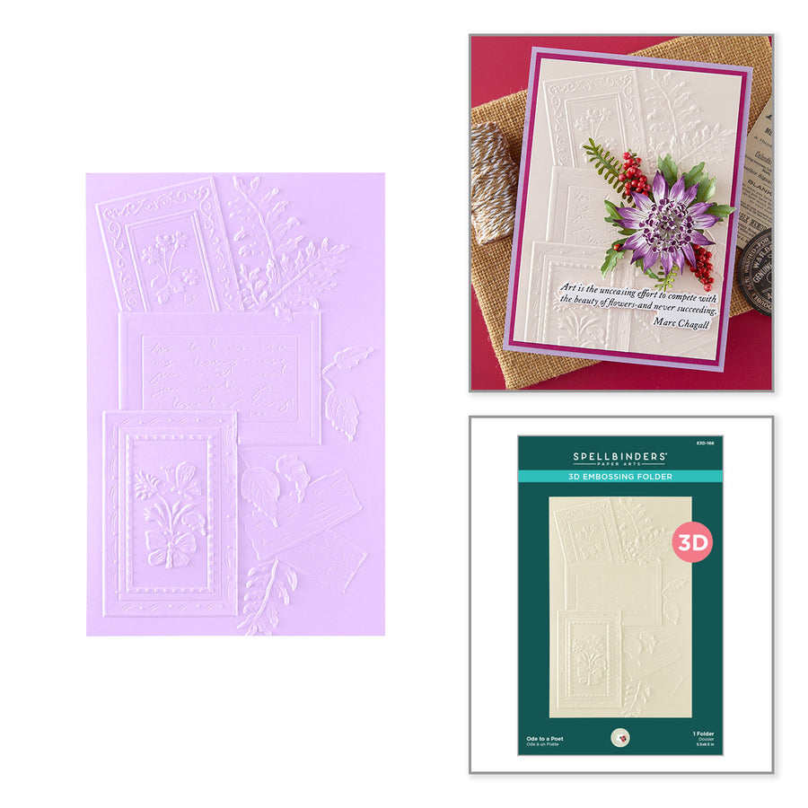 Spellbinders - Ode to a Poet 3D Embossing Folder by Susan Tierney-Cockburn