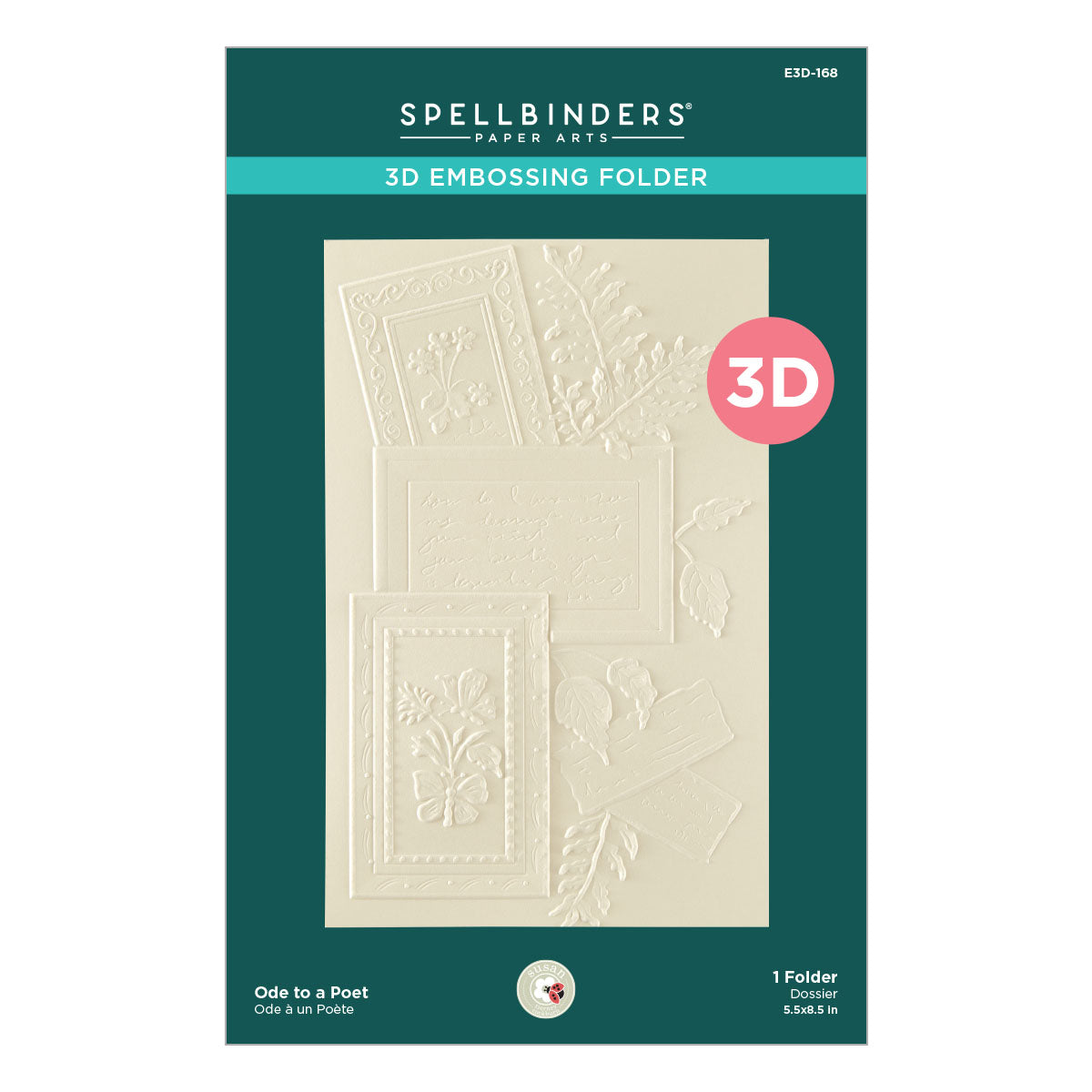 Spellbinders - Ode to a Poet 3D Embossing Folder by Susan Tierney-Cockburn