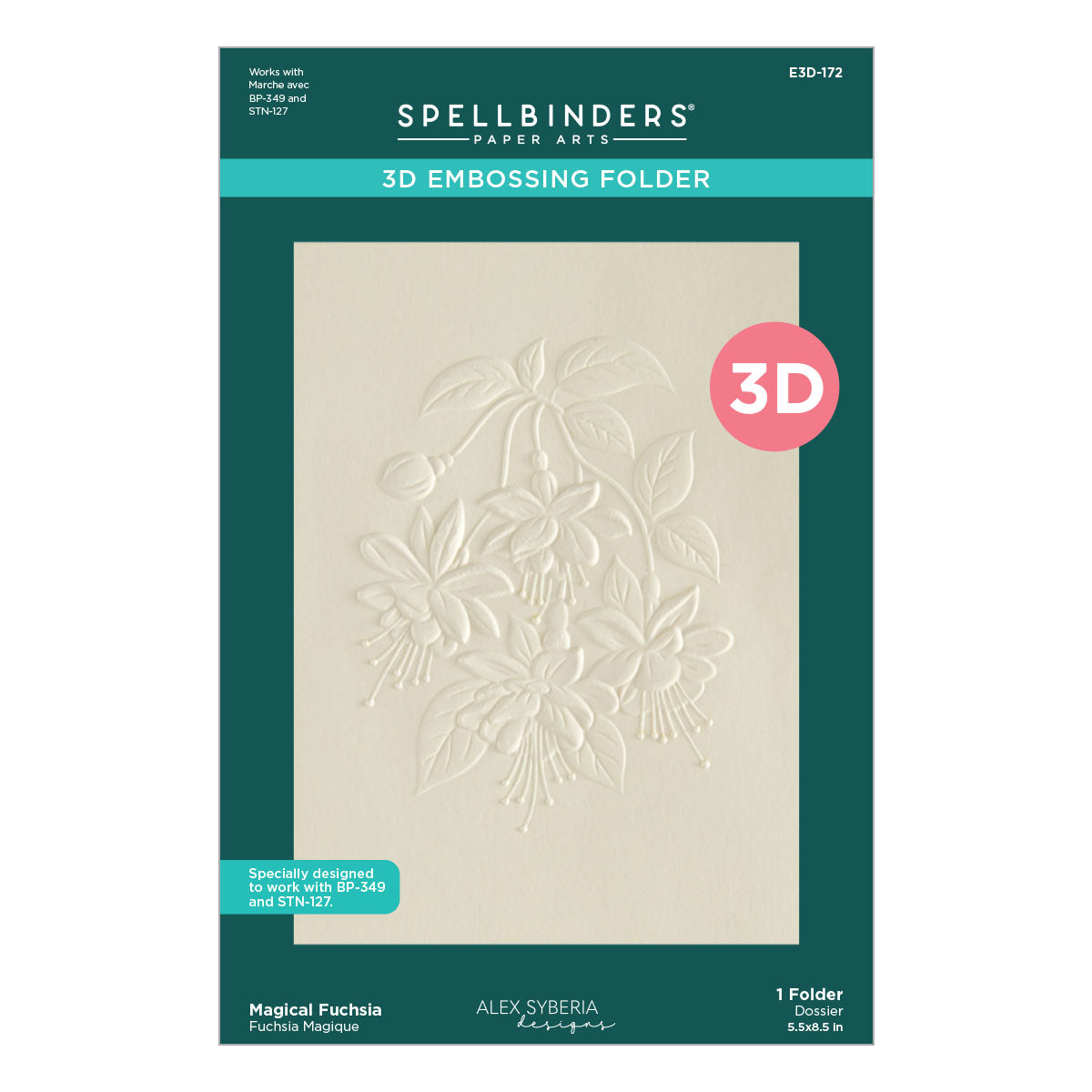 Spellbinders - Magical Fuchsia 3D Embossing Folder by Alex Syberia Designs