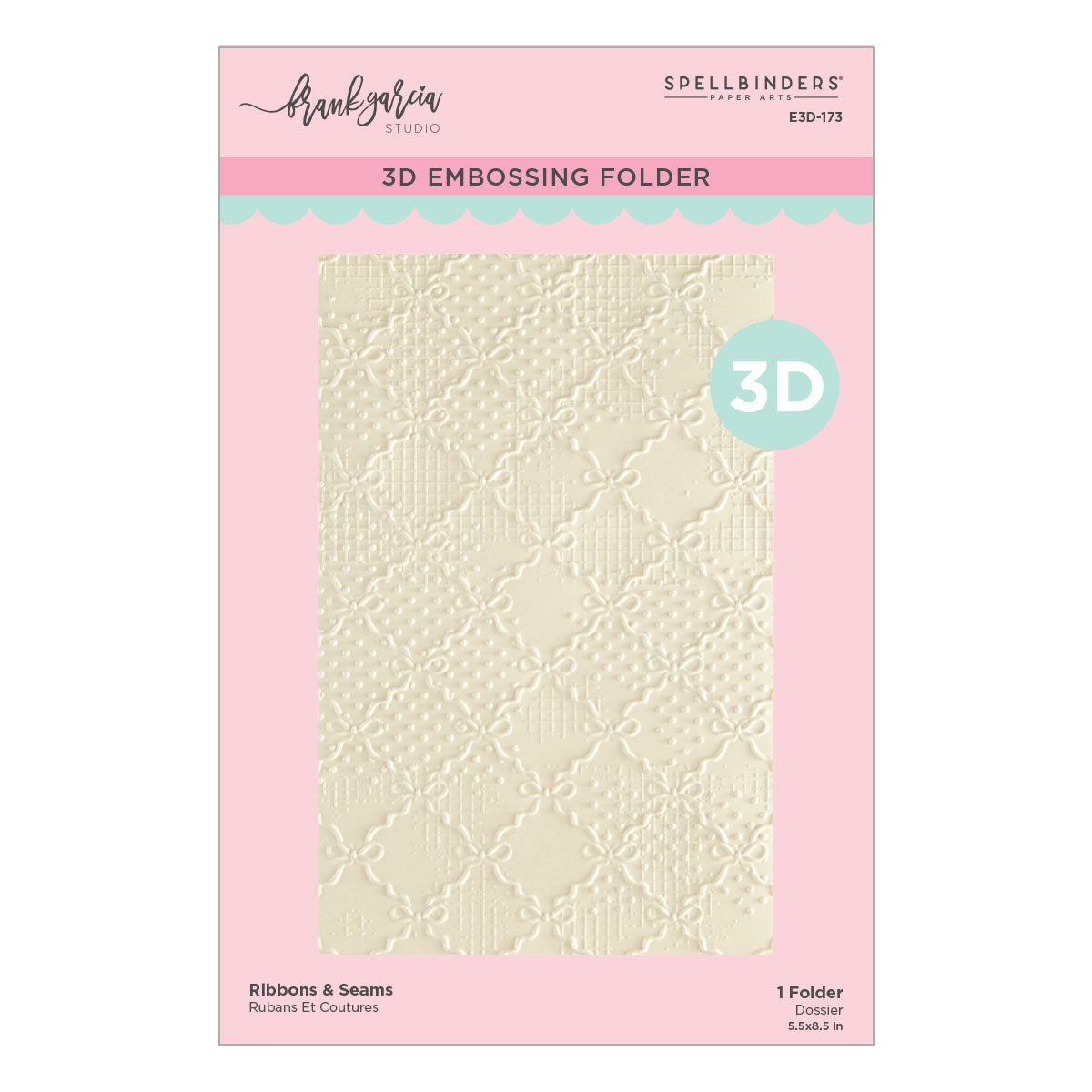 Spellbinders - Ribbons & Seams 3D Embossing Folder by Frank Garcia