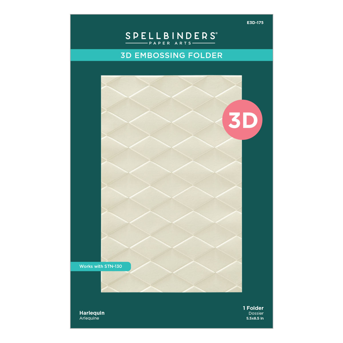 Spellbinders - Harlequin 3D Embossing Folder