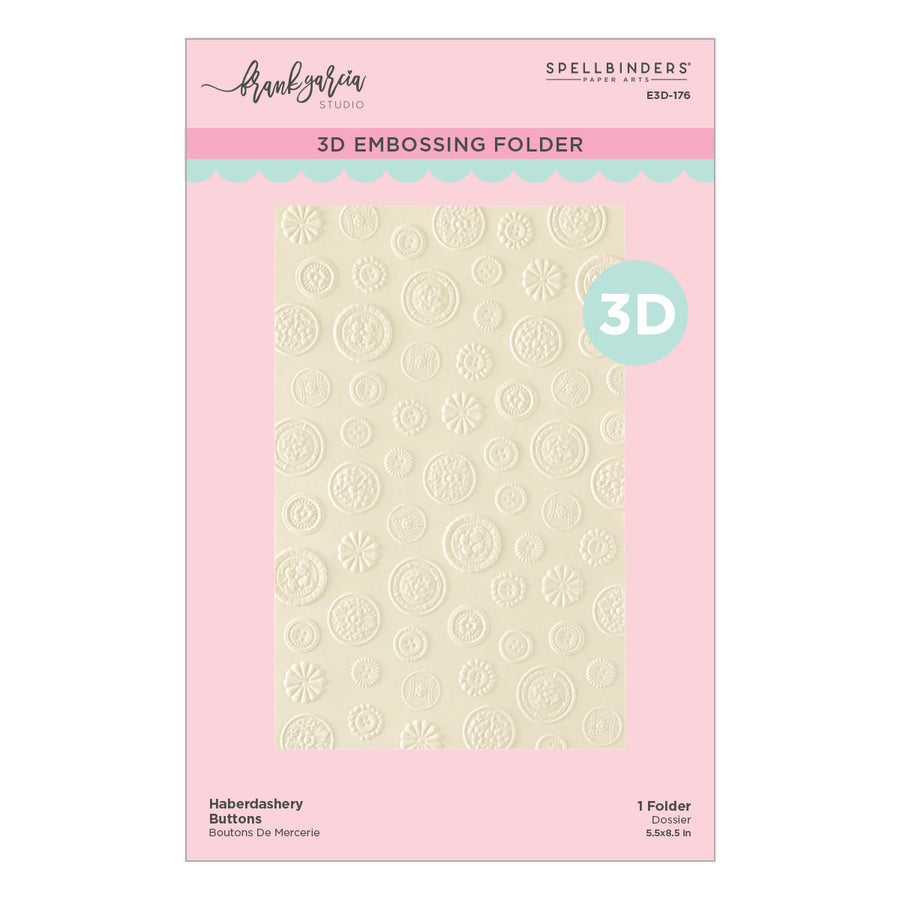Spellbinders - Haberdashery Buttons 3D Embossing Folder by Frank Garcia