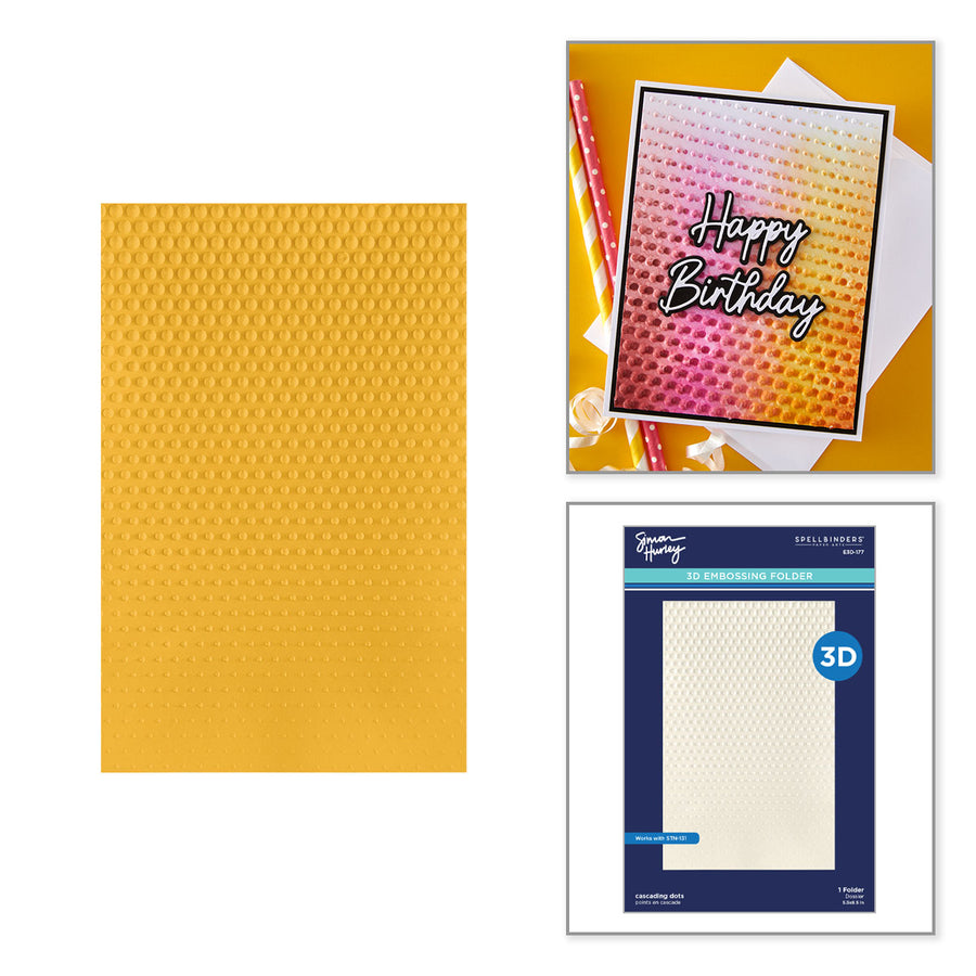 Spellbinders - Cascading Dots 3D Embossing Folder by Simon Hurley