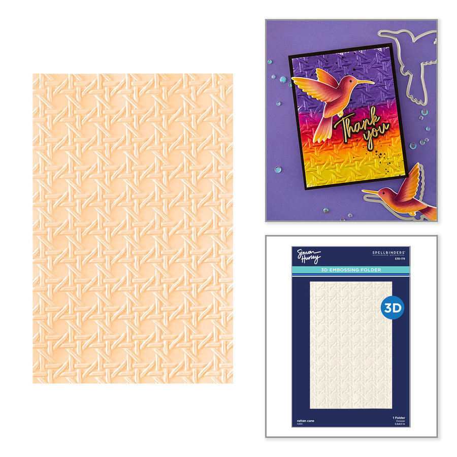 Spellbinders - Rattan Cane 3D Embossing Folder by Simon Hurley