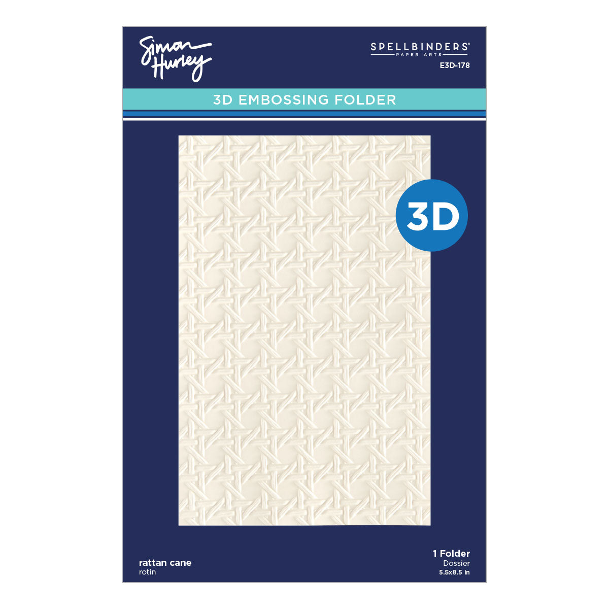Spellbinders - Rattan Cane 3D Embossing Folder by Simon Hurley