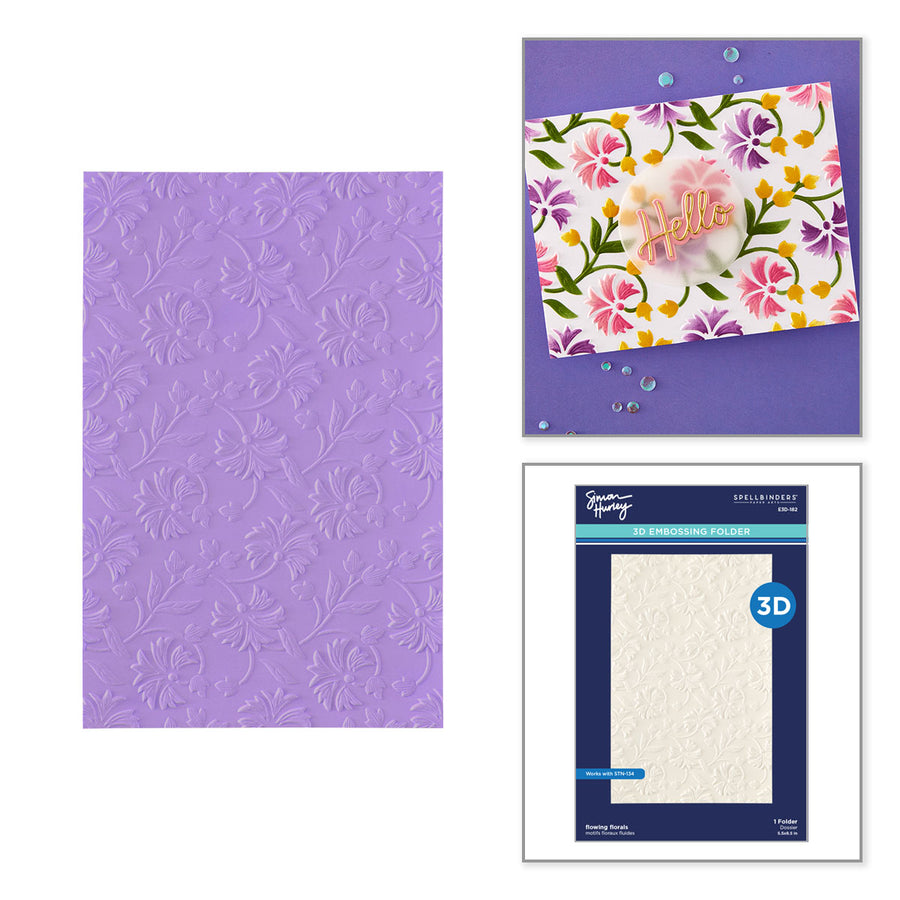 Spellbinders - Flowing Florals 3D Embossing Folder by Simon Hurley