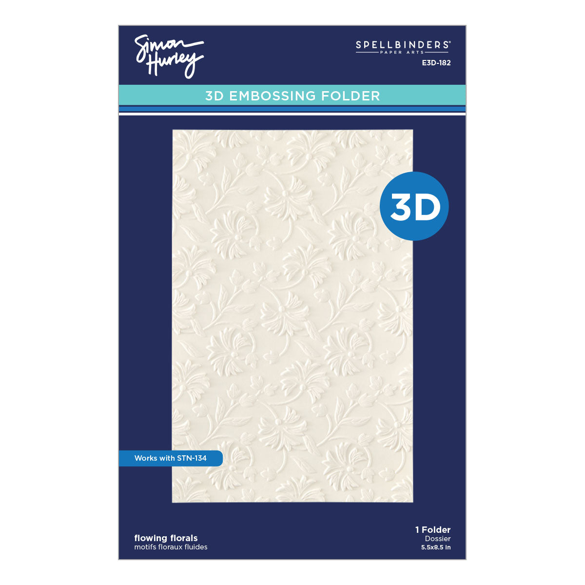 Spellbinders - Flowing Florals 3D Embossing Folder by Simon Hurley