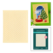 Spellbinders - A2 Herringbone Décor 3D Embossing Folder by Yana Smakula