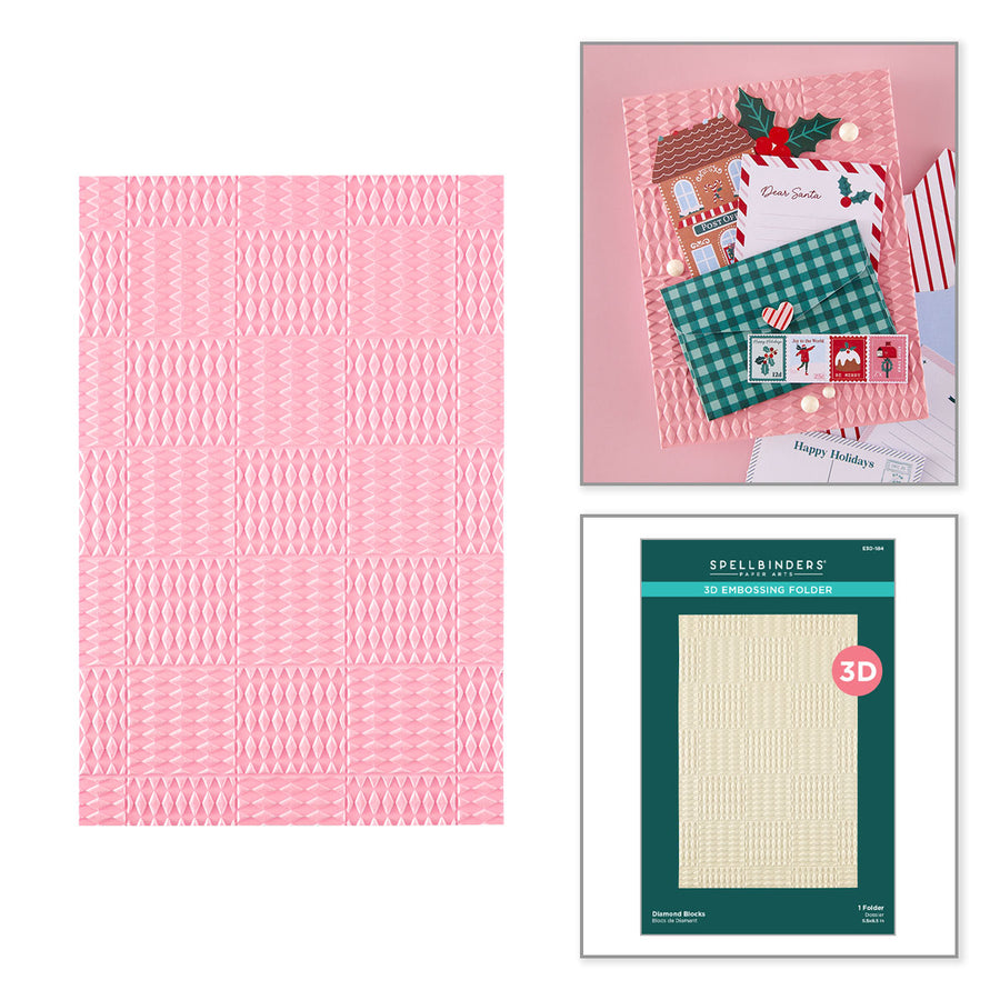 Spellbinders - Diamond Blocks 3D Embossing Folder