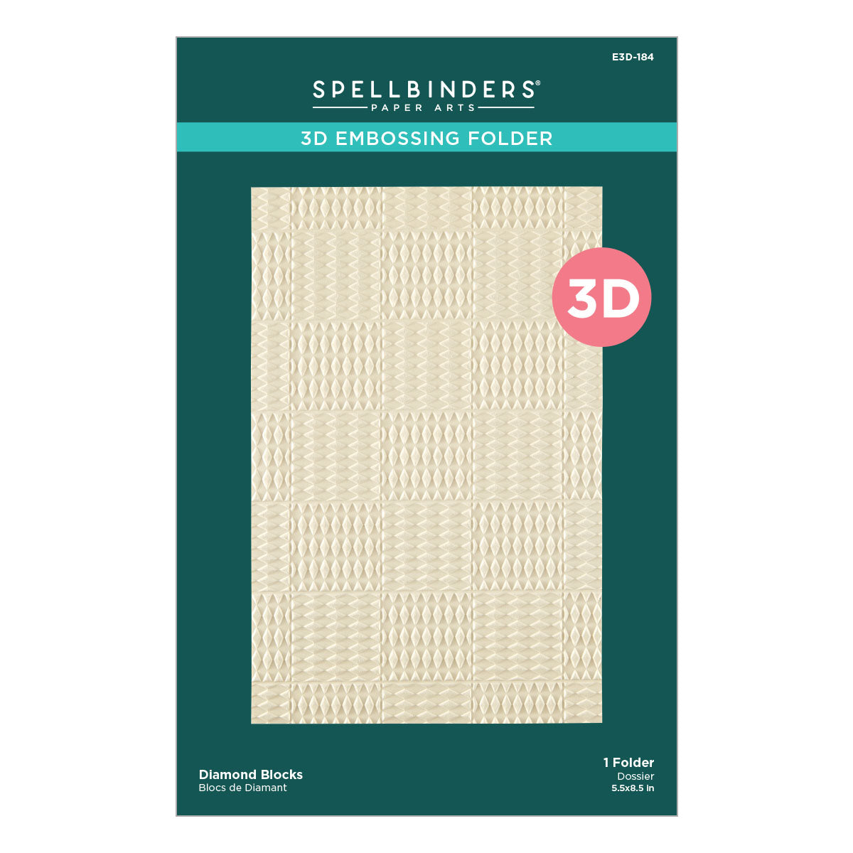 Spellbinders - Diamond Blocks 3D Embossing Folder