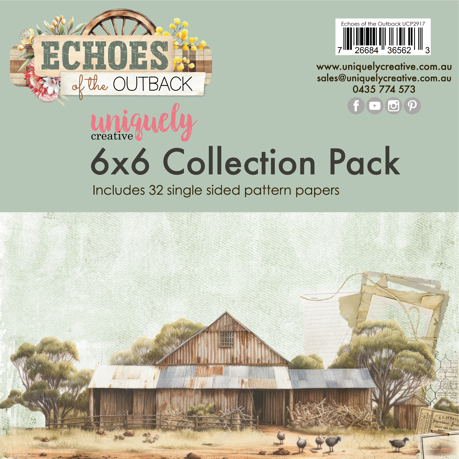 Uniquely Creative - Echoes of the Outback 6" x 6" Collection Pack
