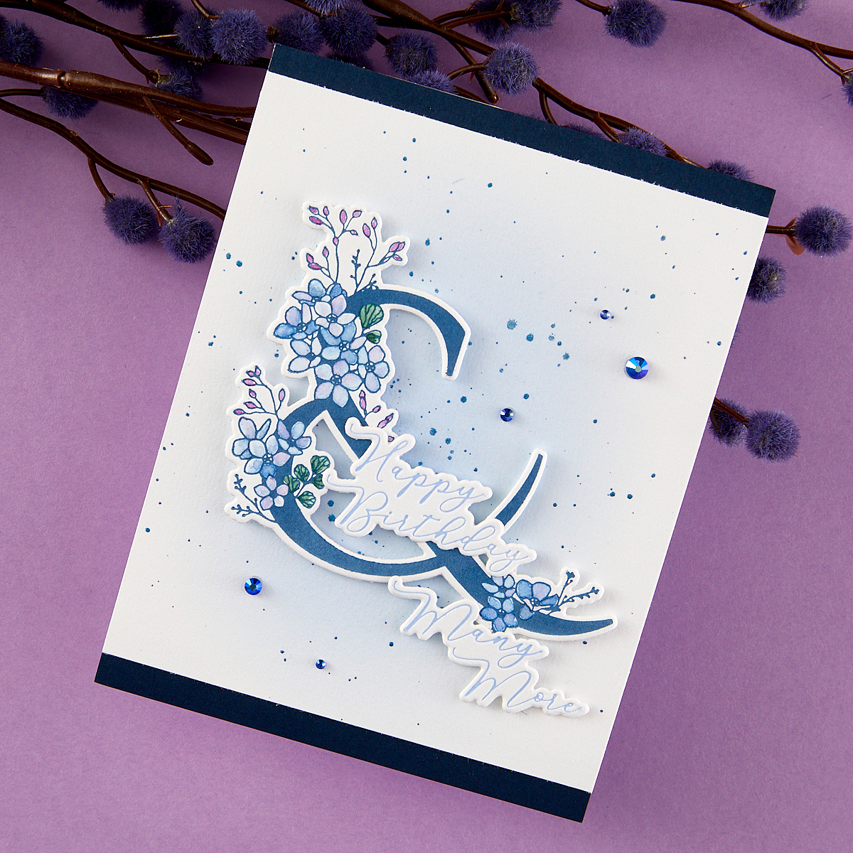 Spellbinders - Floral & and Sentiment Press Plate from the Every Occasion Floral Alphabet Collection
