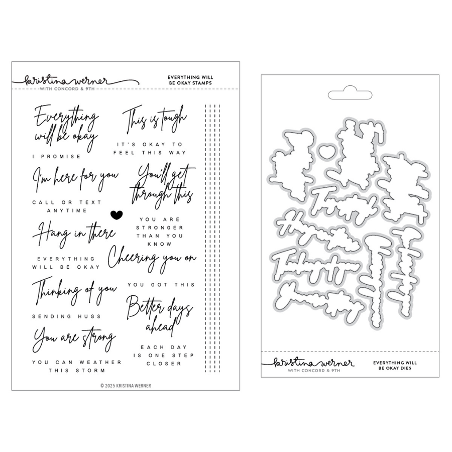Concord & 9th (Kristina Werner) - Everything Will Be Okay Stamp & Die Bundle