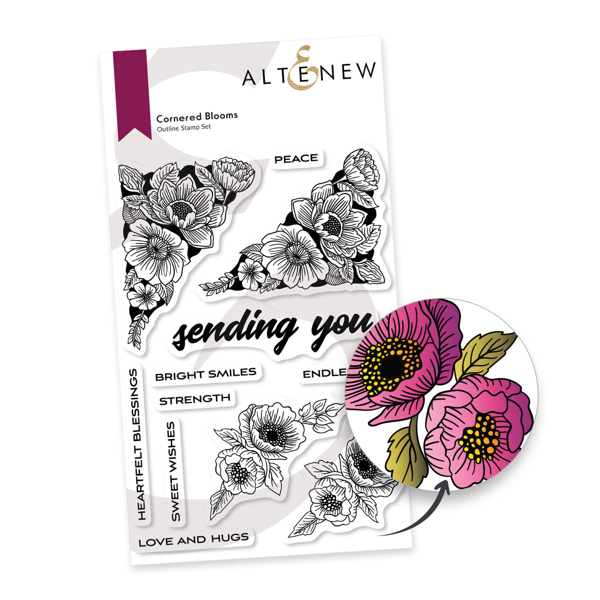 Altenew - Cornered Blooms Stamp Set