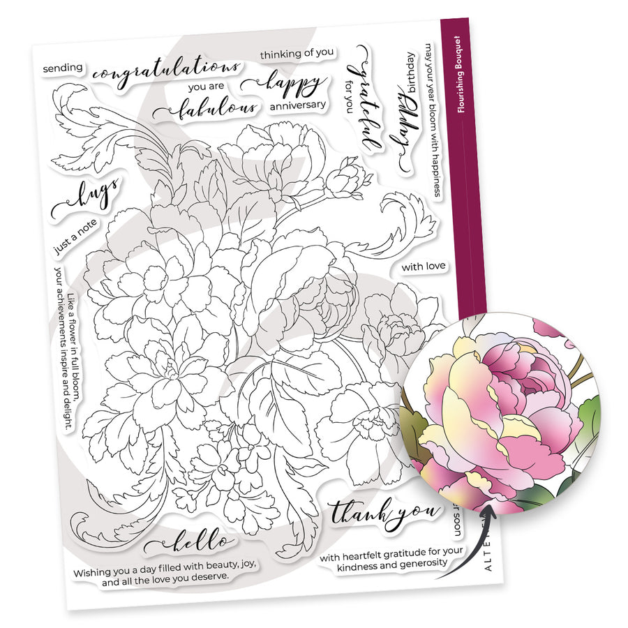 Altenew - Flourishing Bouquet Stamp Set