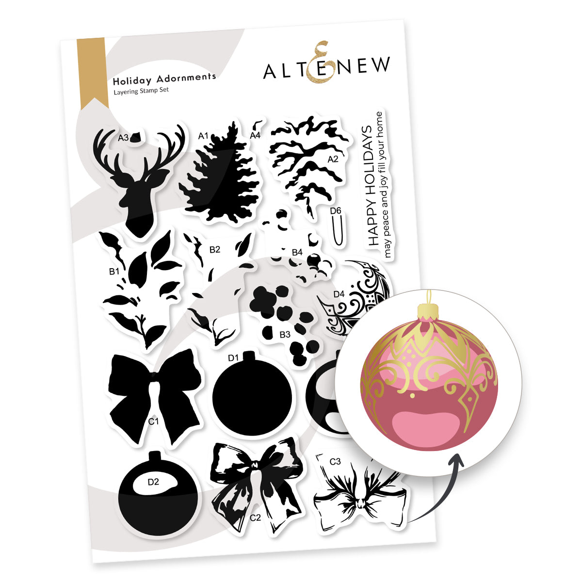 Altenew - Holiday Adornments Stamp Set