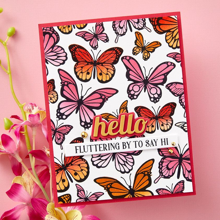 Spellbinders - BetterPress Society February 2024 (Fluttering By Press Plate & Stencil Bundle)