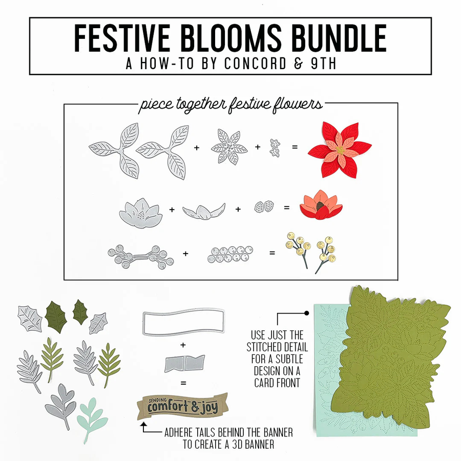 Concord & 9th - Festive Blooms Stamp Set