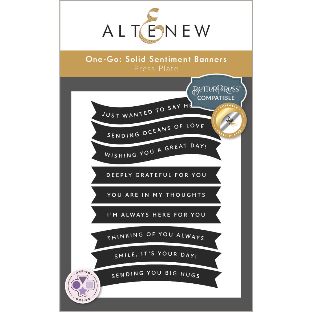 Altenew - One-Go: Solid Sentiment Banners Press Plate