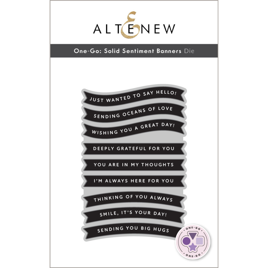 Altenew - One-Go: Solid Sentiment Banners Die