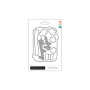 Concord & 9th 'Finch Friends Dies' embossed metal cutting dies in their retail packaging, featuring various bird-themed die shapes on a white card with a colorful brand stripe.