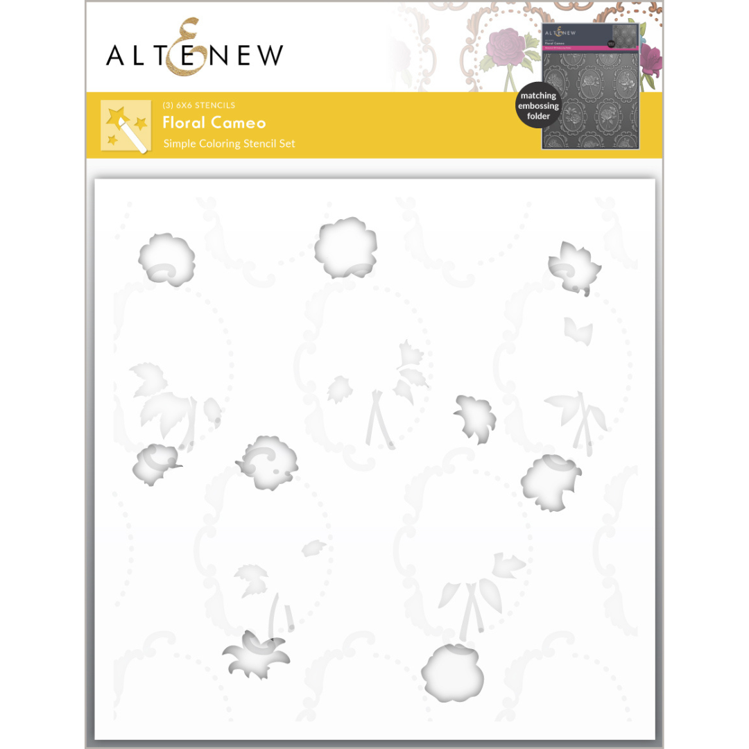 Altenew - Floral Cameo Simple Coloring Stencil Set (3 in 1)