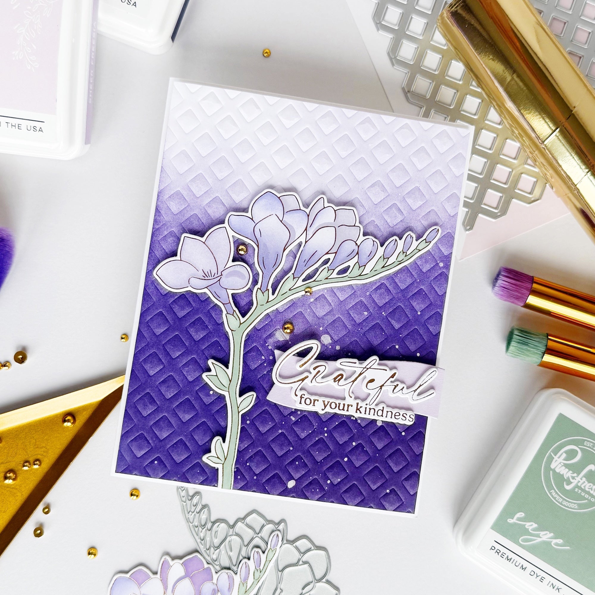 Pinkfresh Studio - Freesia Flourish Press Plates