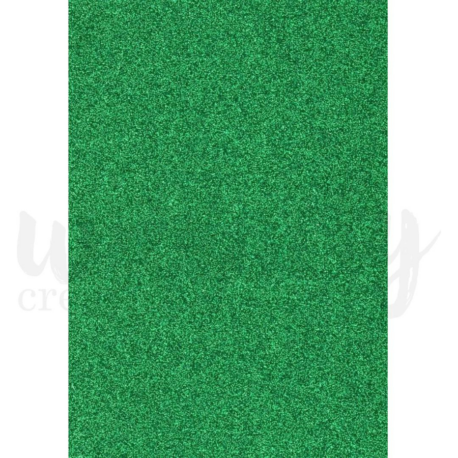 Uniquely Creative - A4 Green Glitter Cardstock (individual sheets)