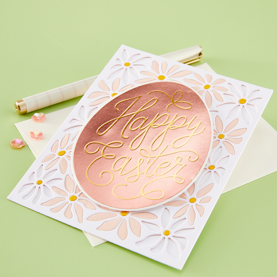 Hero Arts - Happy Easter Letterpress + Foil & Cut