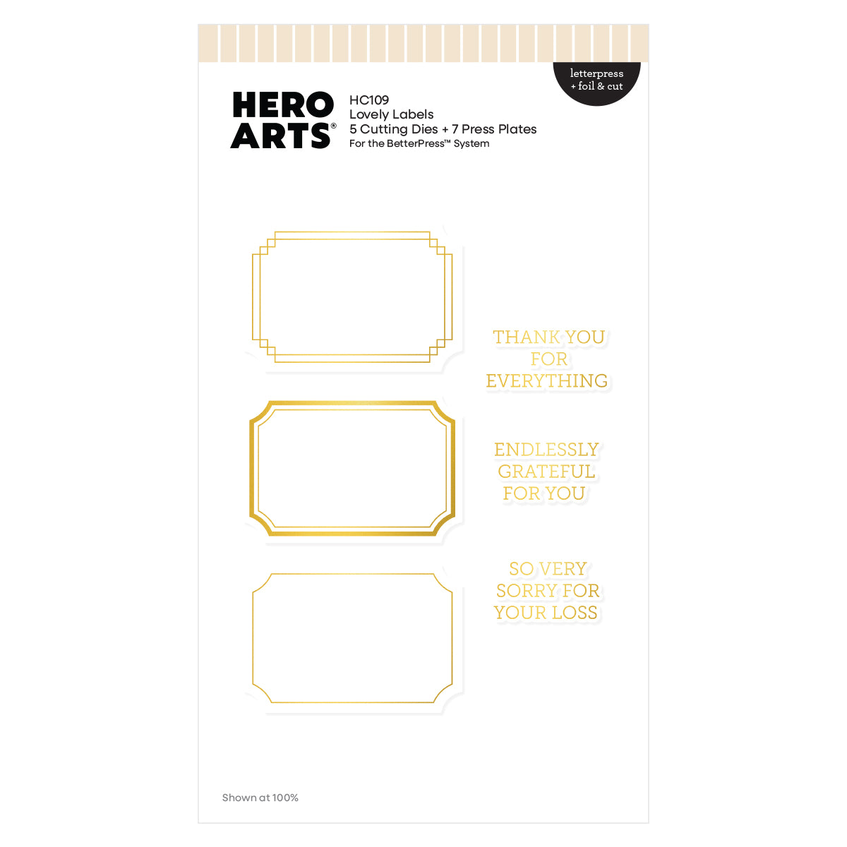 Hero Arts - Lovely Labels Letterpress + Foil & Cut
