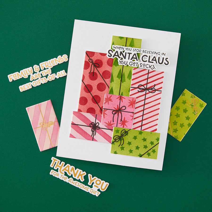 Hero Arts - Here for the Presents Letterpress + Foil & Cut from the Best Gift Ever Collection