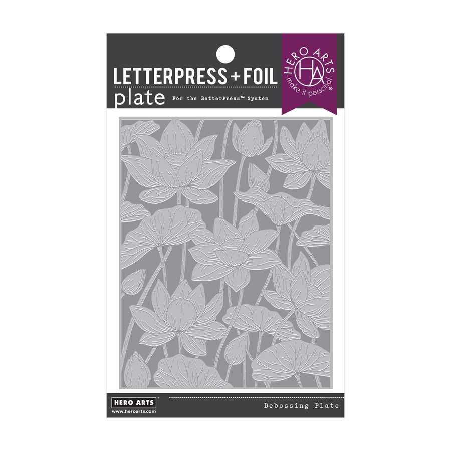 Hero Arts - Lotus Field Letterpress + Foil Plate