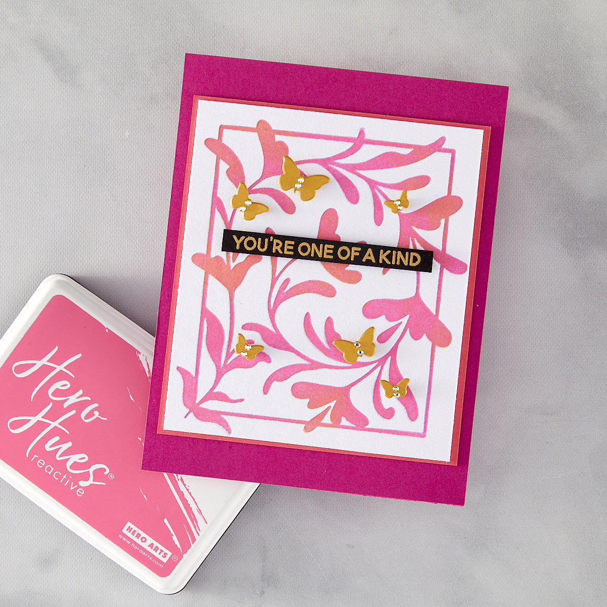 Hero Arts - Decorative Floral Letterpress + Foil Plate from the Lovely LetterPress Collection