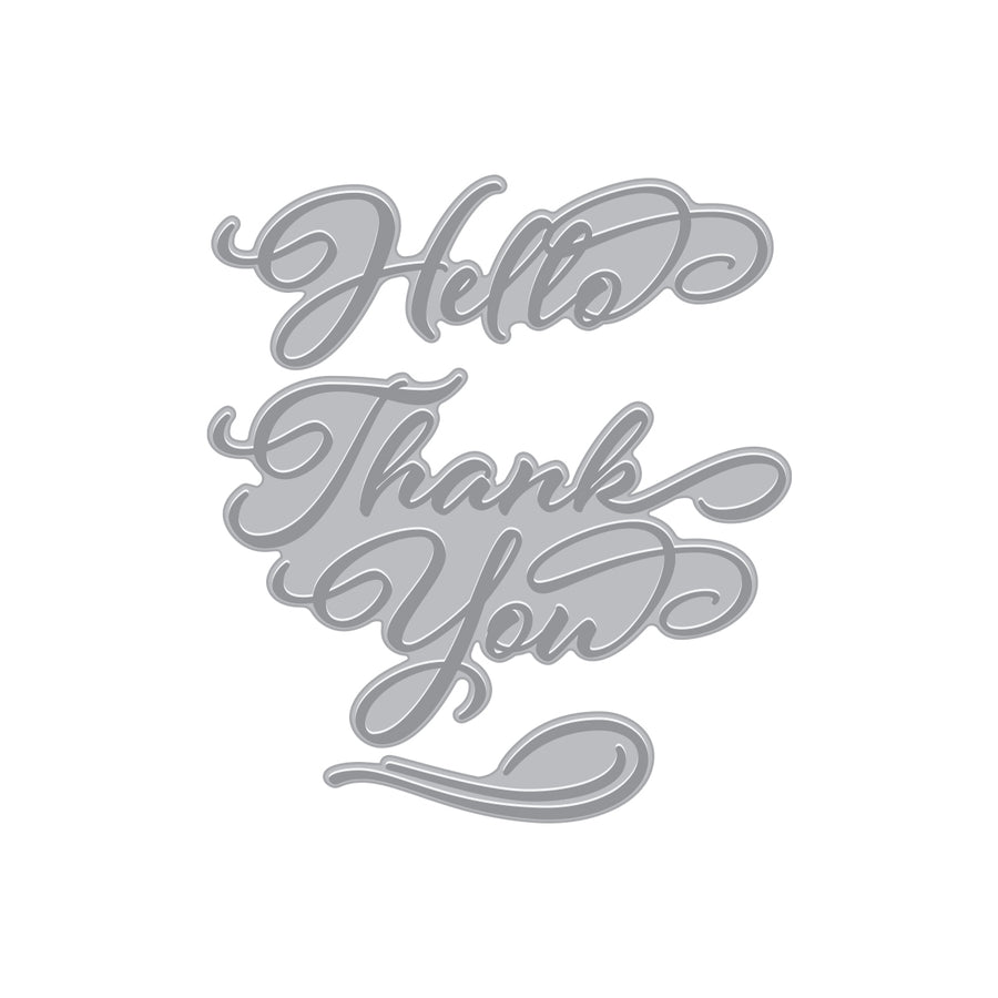 Hero Arts - Hello & Thank You BetterPress + Foil Plates from the Lovely LetterPress Collection