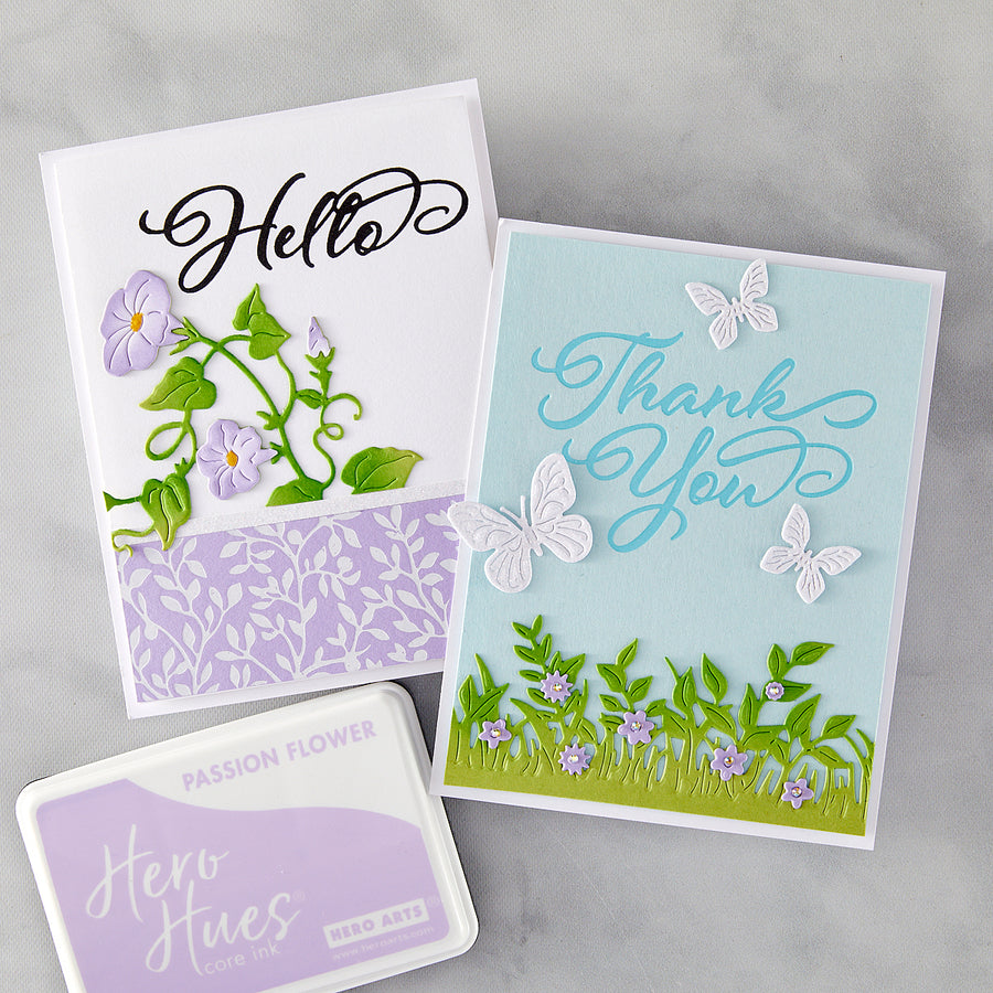 Hero Arts - Hello & Thank You BetterPress + Foil Plates from the Lovely LetterPress Collection