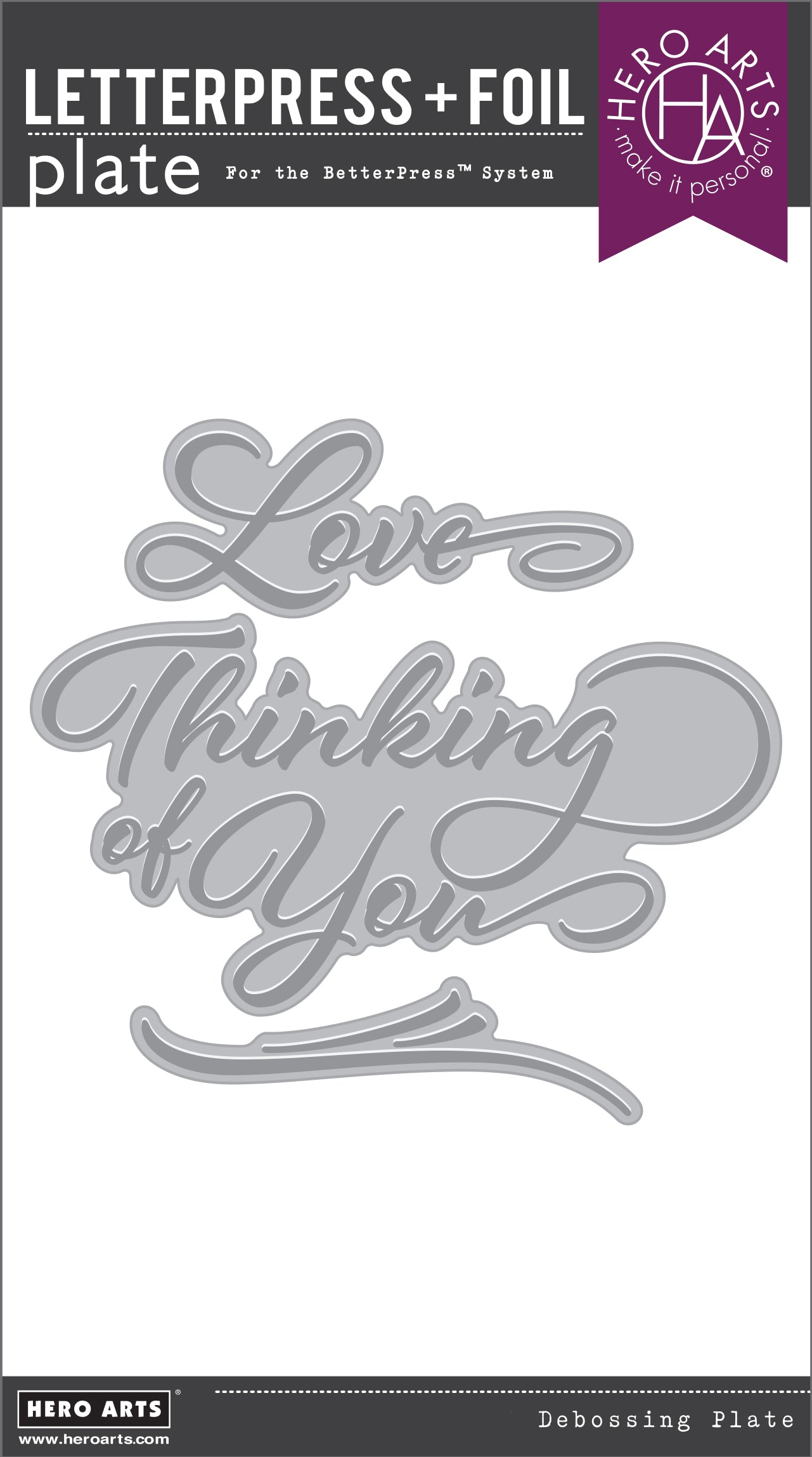 Hero Arts - Love & Thinking of You BetterPress + Foil Plates from the Lovely LetterPress Collection