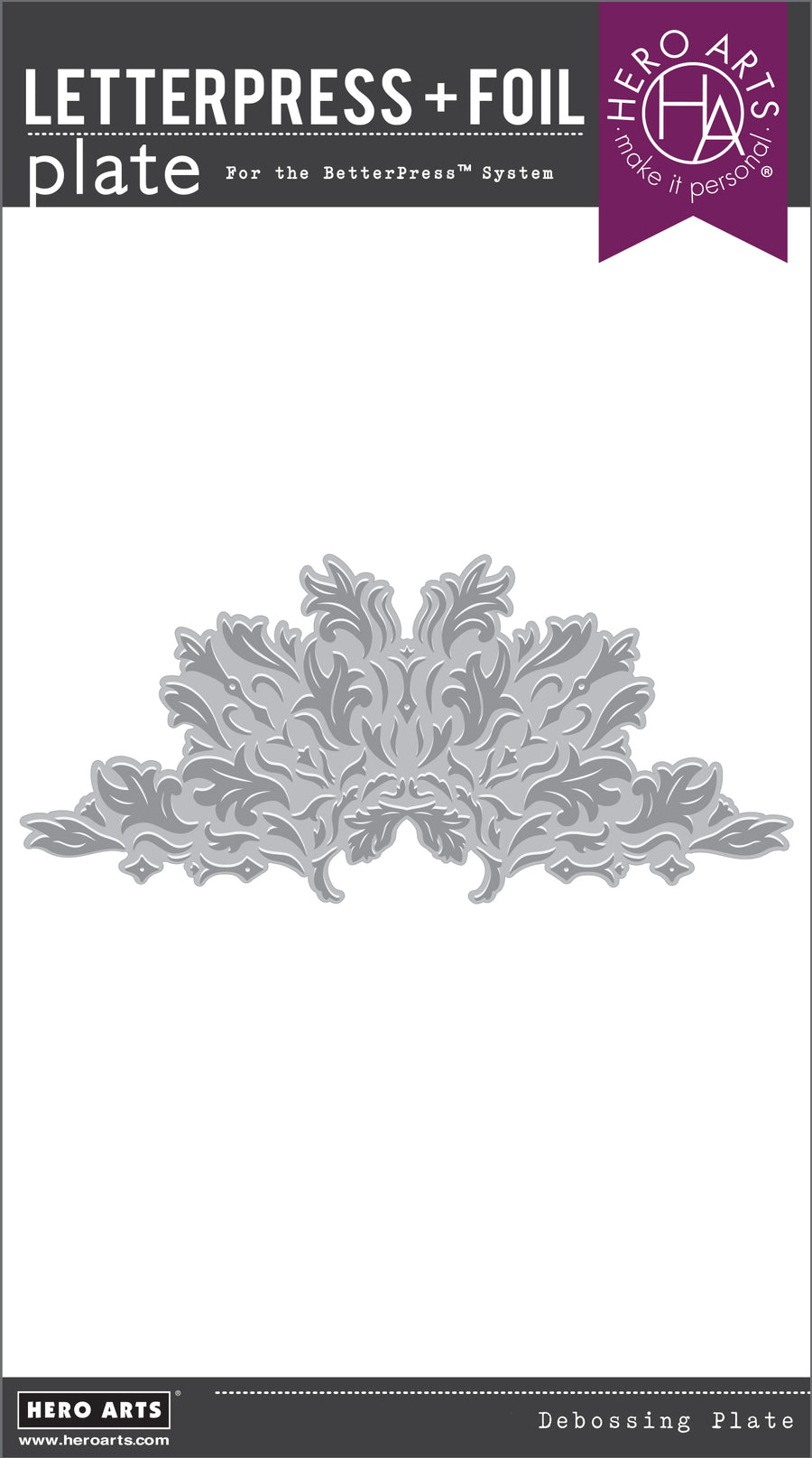 Hero Arts - Lavish Flourish Letterpress + Foil Plate from the Lovely LetterPress Collection