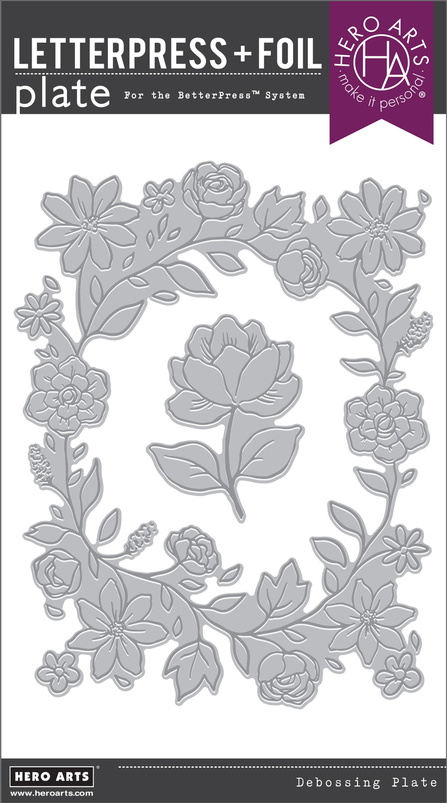 Hero Arts - Floral Border Letterpress + Foil Plate from the Lovely LetterPress Collection