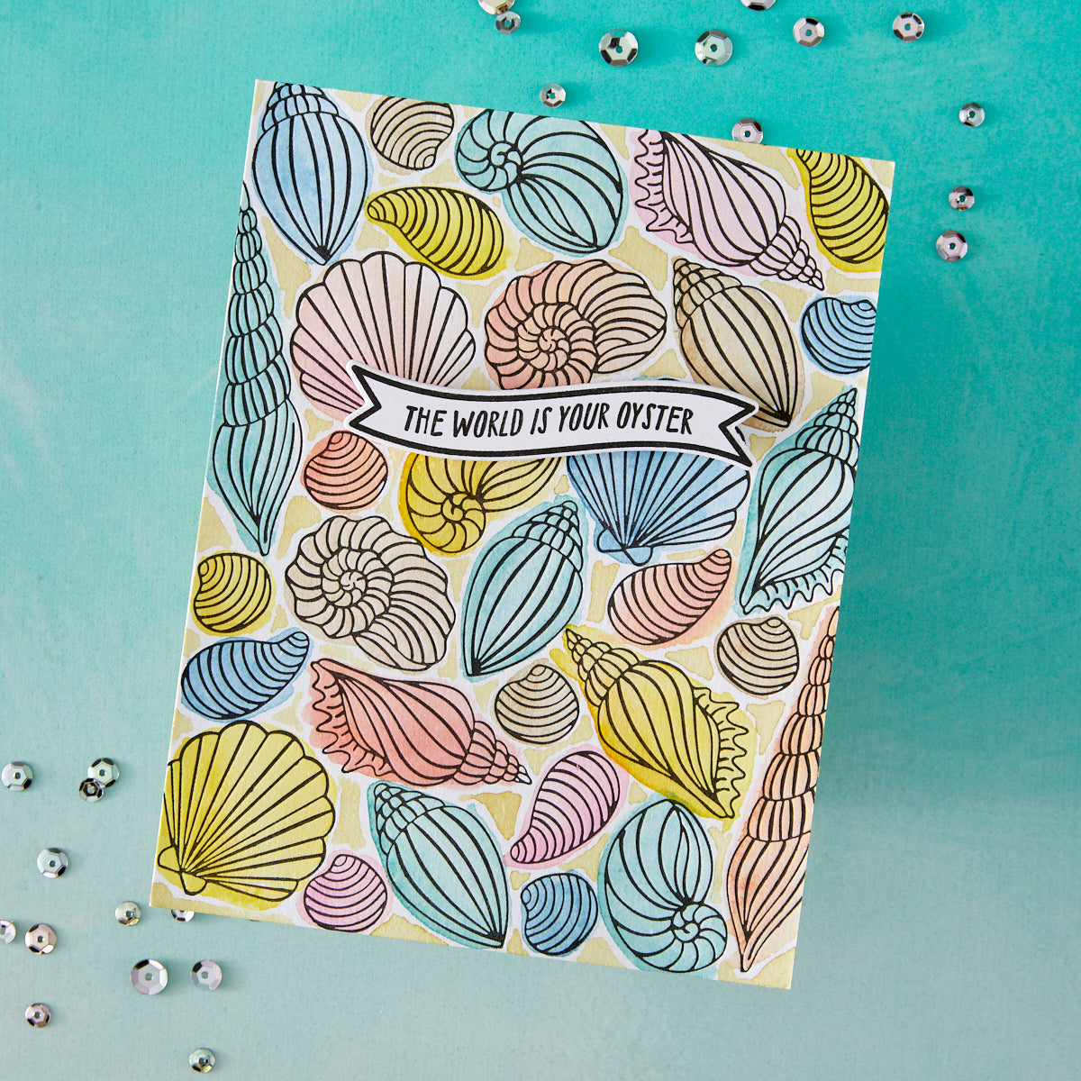 Hero Arts - Scattered Shells BetterPress + Foil Plate from the Summer by The Shore Collection